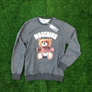 Moschino Women Gray Teddy Bear Sweatshirt Casual